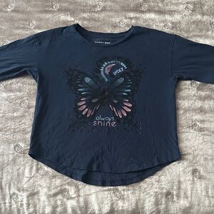 Lucky Brand Kids Dark Blue Butterfly Tee